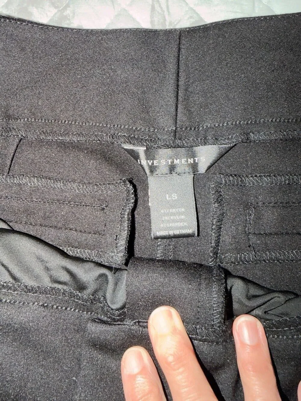 Investments Signature Ponte Straight Leg Pants Womens LP Black Pull On NWT